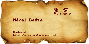 Mérai Beáta névjegykártya